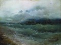 ships in the stormy sea sunrise 1871 Romantic Ivan Aivazovsky Russian